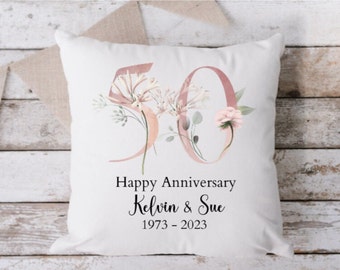 Cuscino Personalizzato Per Coppie - Regalo Per Matrimonio O Anniversario Con Nomi E Dedica, 40x40 Cm - 3