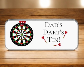 Personalised Darts tin, Darts Storage tin, Gift for dads darts,