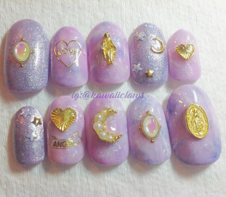 Pastel Purple Pink Lavender Marble Galaxy Opalescent Glitter Etsy