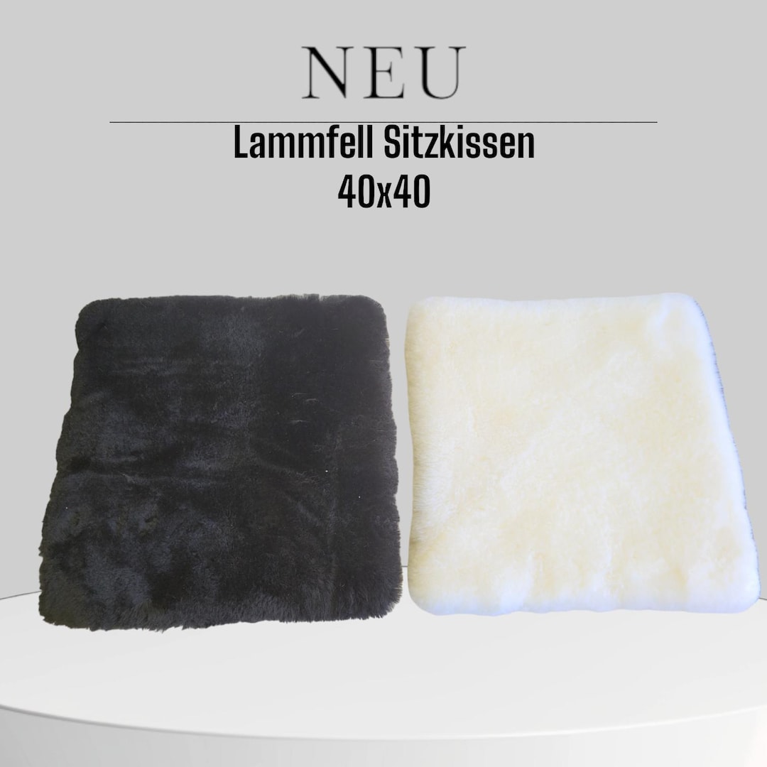 Reissner Lammfelle SIKI-PA | echte Merino schapenvacht | zitkussen autokussen rolstoelkussen kattenbed | patchwork kwaliteit | 40 x 40 cm beige parelmoer