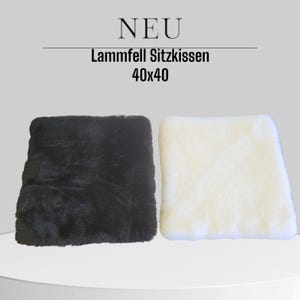 Naturasan genuine lambskin seat cushion, Merino sheepskin seat cushion, chair cushion, soft, warm decorative cushion, 40 x 40