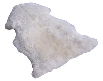 Naturasan Sheepskin Lambskin Rug from Europe, Best Quality in Hair and Denisty, Natural White