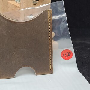 Cuero genuino, billetera de bolsillo único, nuevo, hecho a mano, cosido a mano, hecho en los EE.UU., marrón buckaroo color crazyhorse, cartera de estilo minimalista
