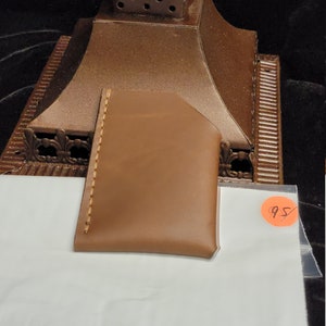 Cuero genuino, #95, cartera de bolsillos de 2 tarjetas, nuevo, hecho a mano, hecho a mano, cosido a mano, nuevo, hecho en los EE. UU., brown watter Buffalo, regalo