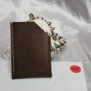 Cuero genuino, cartera hecha a mano, cosido a mano, hilo de nylon encerado, nuevo, hecho en los EE.UU., cuero natural, bonito regalo, cuero marrón moca