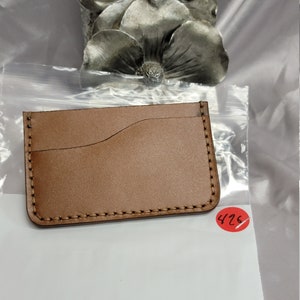 Genuine Leather, hand made, hand stitched with waxed nylon thread, Leather card holder, hand crafted,  new, Natural leather,made in the USA