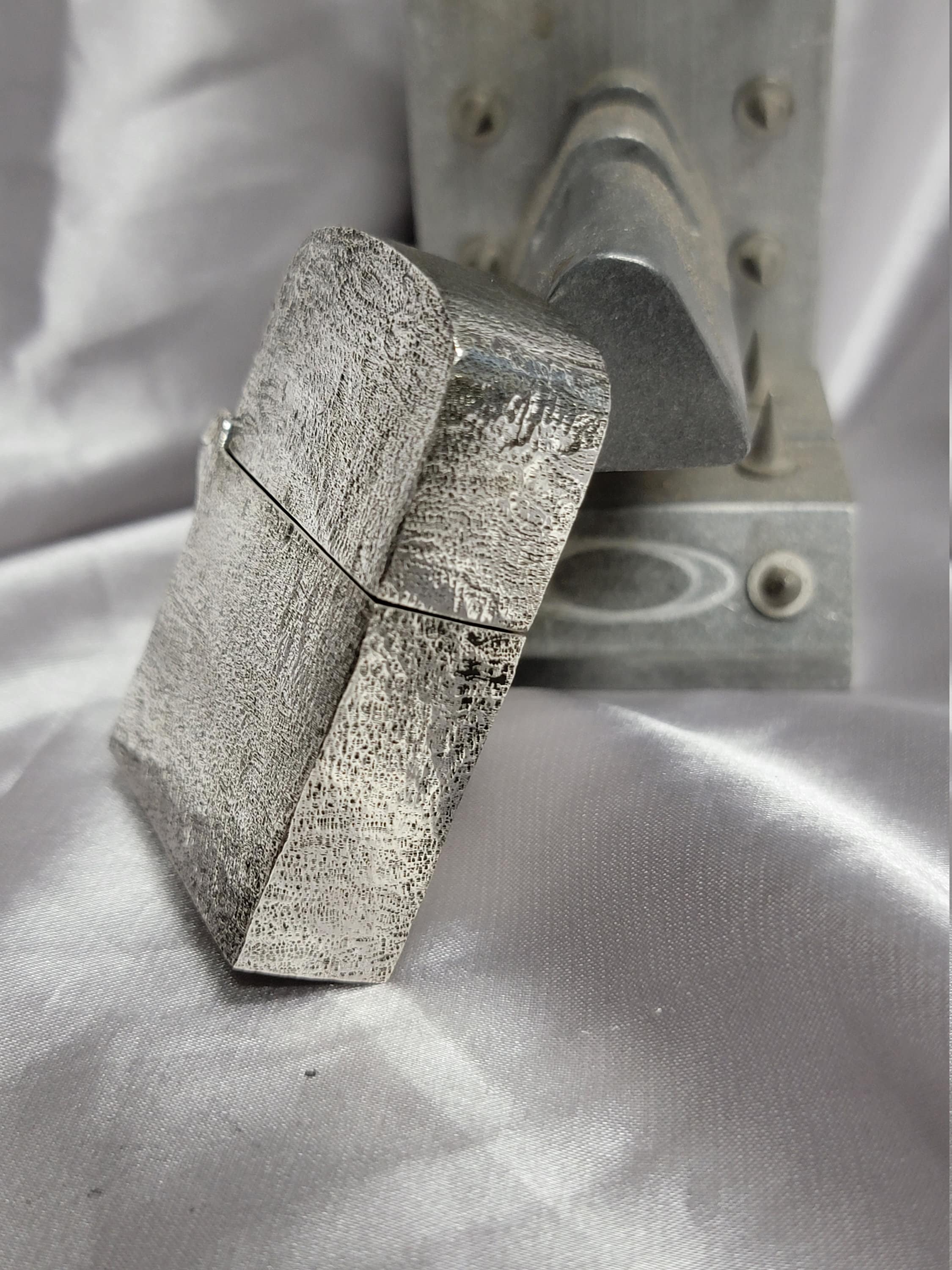 Sterling Silver. 925 Zippo Lighter Case, Patina Darkened, Textured