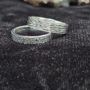 Sterling silver band, 925 silver, option 4.5mm or 5.5mm,textured,sale is for one band, choose your style,bark style/hammer finish, new