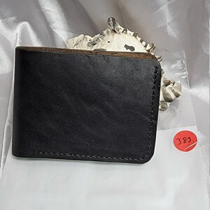 Genuine Leather, hand made,new wallet, full size wallet,  4 card pockets, bill pocket, new ,marbled black Color,made in the USA, natural