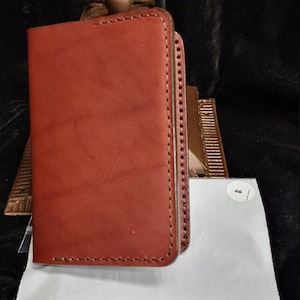 Cuero genuino #46 funda de pasaporte, en castaño Brida inglesa, nuevo, hecho a mano, cosido a mano, hecho en los EE. UU., hilo encerado, nuevo, regalo