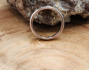 Bague en argent sterling massif, bord de couteau, ajustement confortable, empilable, argent 925, fabriqué à la main, fabriqué aux États-Unis, hautement poli