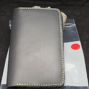 genuine Leather field notes/ passport leather cover, new, hand made,hand stitched,  premium Black York color,  made in the USA, handcrafted