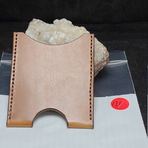 Cuero genuino hecho a mano cartera de estilo minimalista, bolsillo único, tiene un par de tarjetas y dinero en efectivo, hecho a mano, cosido a mano, hecho en los EE.UU.