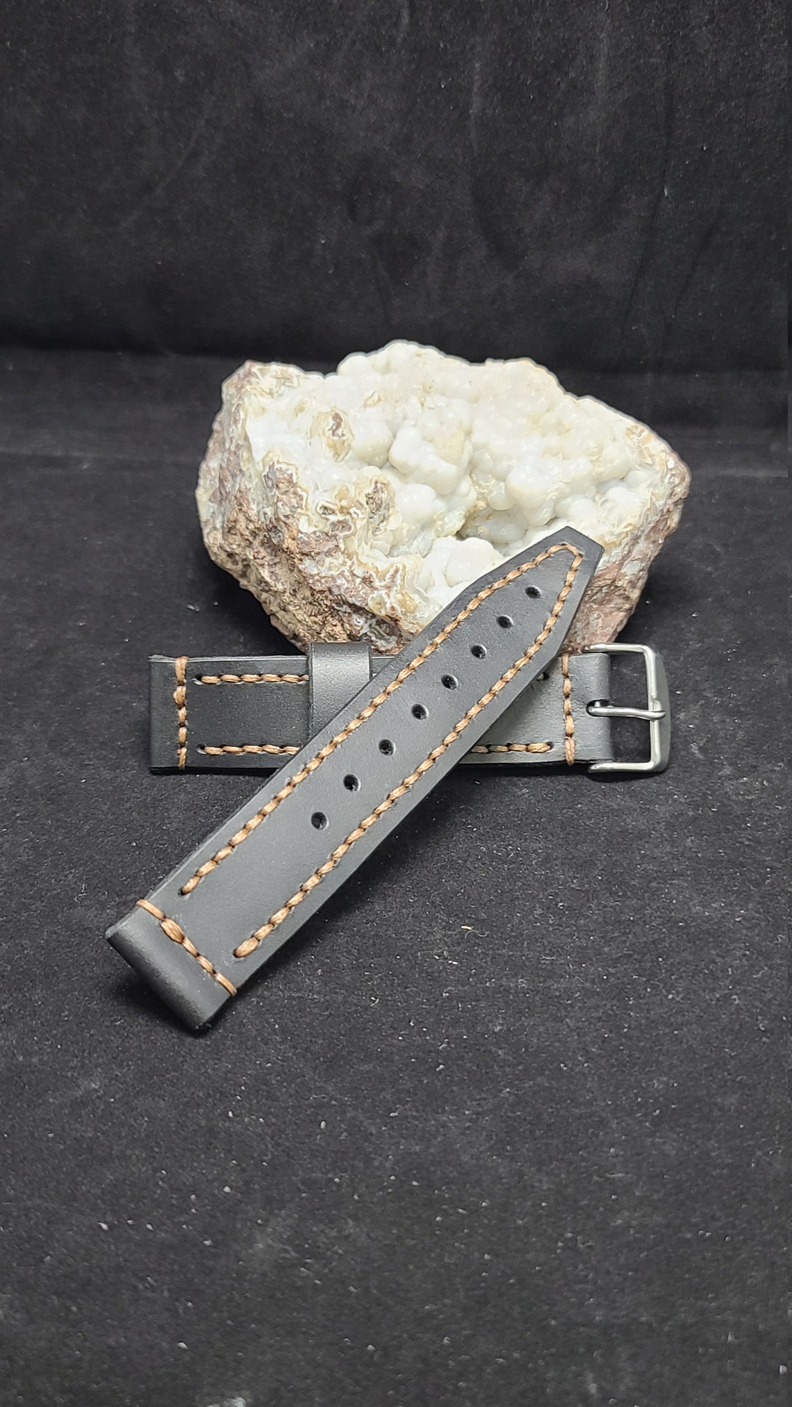 Genuine Leather Luxury Watch Strap22mm silver Color Etsy Canada