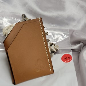 Cuero genuino, Ashland BritishTan, nuevo, hecho a mano, hecho a mano, hecho a mano, hecho en los EE.UU., cartera de estilo minimalista, hecho a mano, cosido a mano, nuevo