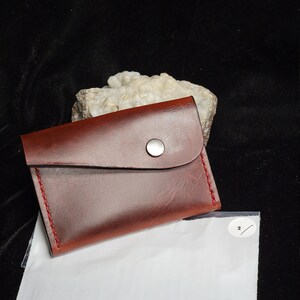 Cuero genuino, hecho a mano #2, cartera nueva, hecho a mano cosido a mano con hilo de nylon encerado, hecho en los EE.UU., nueva billetera doble, cuero natural