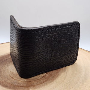 Genuine Leather, #194, bifold wallet, full size wallet, bicolor please read the description, made in the USA, hand made,shark skin