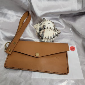 Genuine Leather, clutch wallet, women walllet, Ashland harvest tan, antique bronze hardware, snap on closure,  new, made in the USA, gift