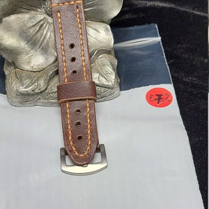 Genuine Leather, hand made watch strap,  brown Leather,  hand stitched with waxed nylon thread, made in the USA, natural leather, nice gift