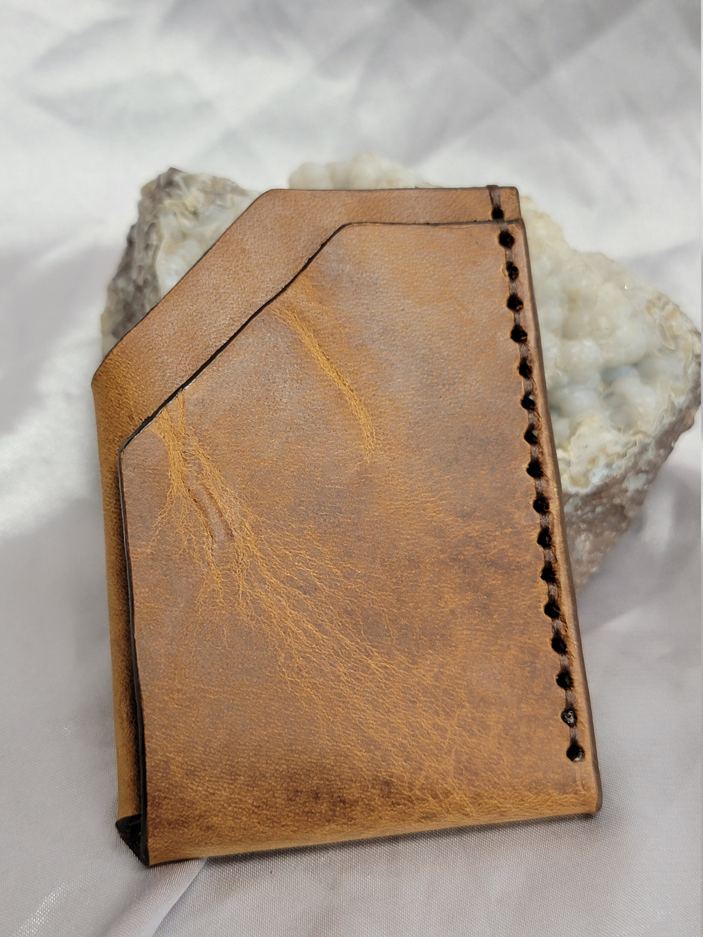 Genuine Leather 2 Card Pockets Holder New Hand Made Hand Etsy