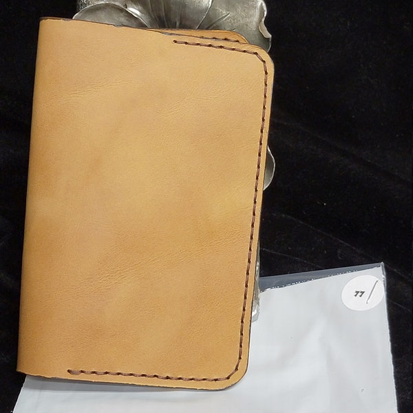 Genuine Leather, passport cover #77 field notes cover/ passport, Natural leather, hand made, hand stitched, made in the USA, new