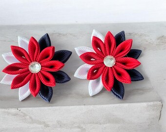 Set di 2 fermagli per capelli patriottici con bandiera americana