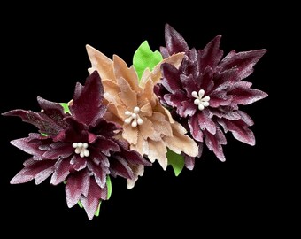 Fiore invernale Stella di Natale Fermaglio per capelli Fiore di gelo.
