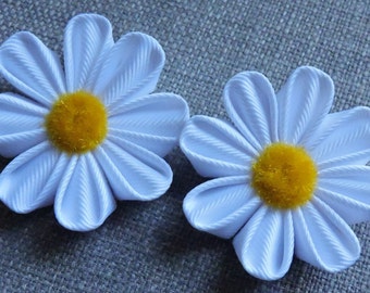 Daisy Flower Kanzashi Set of 2 Hair Clip