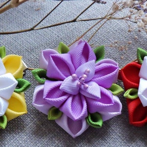 Kanzashi Fabric Flower Spring Hair Clip