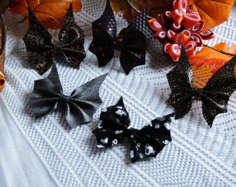 Leather Bat Bow Hair Clip