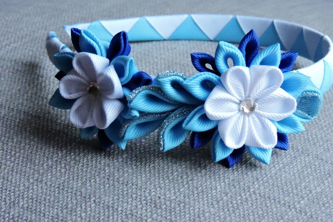 Elegant Blue and White Floral Headband Amazon.com : HIFANMM Flower Headband Spring Summer Hair  main image 2