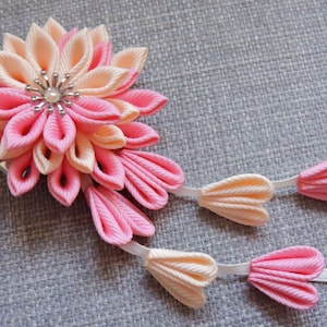 Kanzashi Flower Hair Clip: Japanese Kimono Accessory