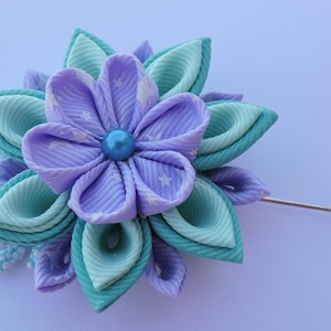 Bloemenreversspeld voor heren. Kanzashi stof bloem broche. Kanzashi bloem reversspeld. Boutonnière reversspeld. Handgemaakte bruiloft corsages.