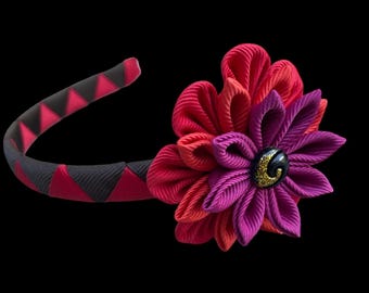 Kanzashi Fabric Flower headband.