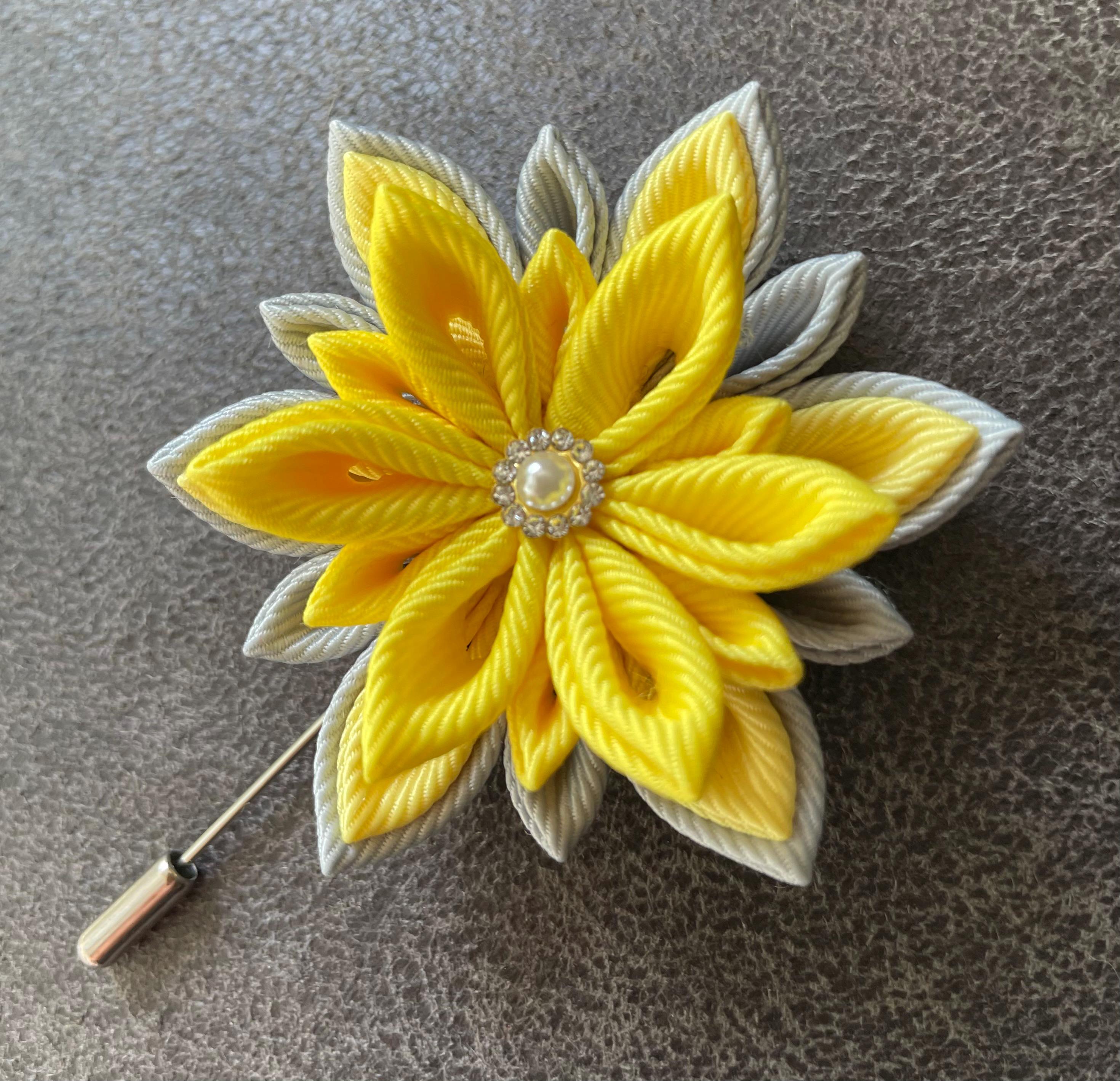 Broche Vintage Nœud émail Rose Or - Pins Boutonnière Revers, Bijou Occasion, Référence 4053