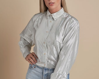 Lamé Moonstone Blouse