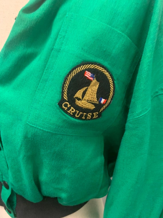 Emerald Nautical Bomber Jacket - image 4