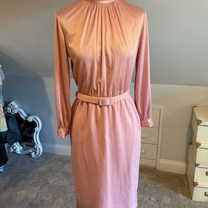 Pink Turtleneck Midi Dress