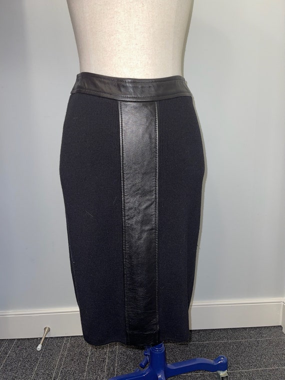 Leather Panel Skirt