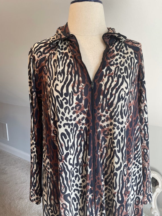 Leopard Zip Front Caftan - image 2