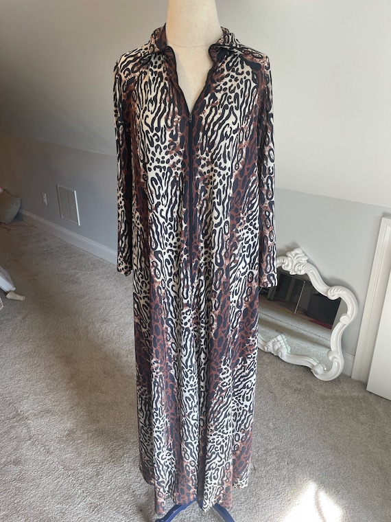 Leopard Zip Front Caftan - image 1
