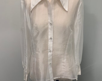 Sheer Button Up Blouse