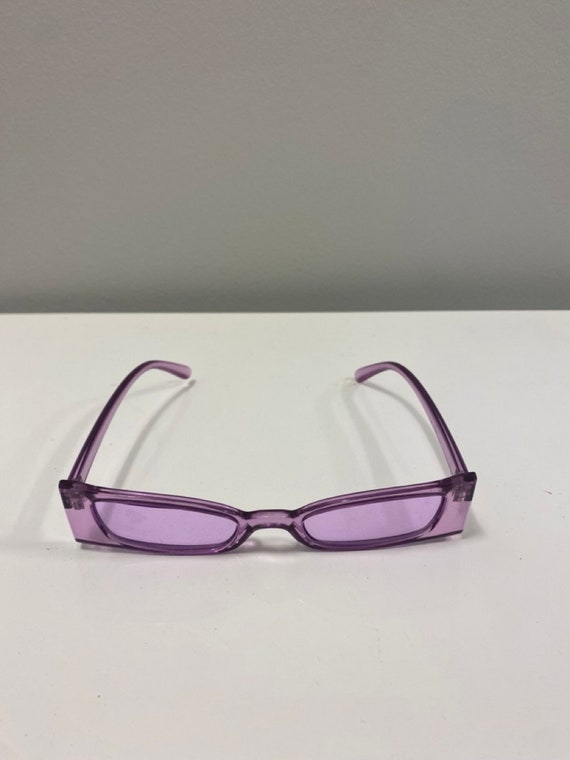 Chic Purple Rectangle Sunglasses - image 1
