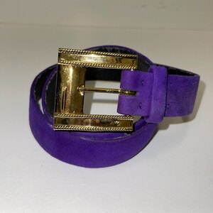 Purple suede tie front belt b1202a-purple-suede-belt-  main image 3