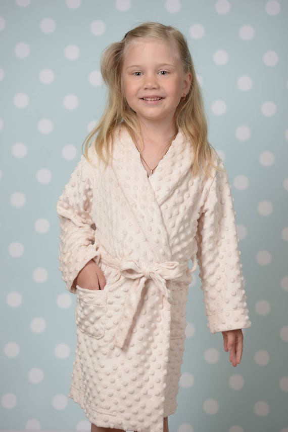 Minky Robe for Girls Kids Bathrobe Baby Birth Gift Plush Etsy