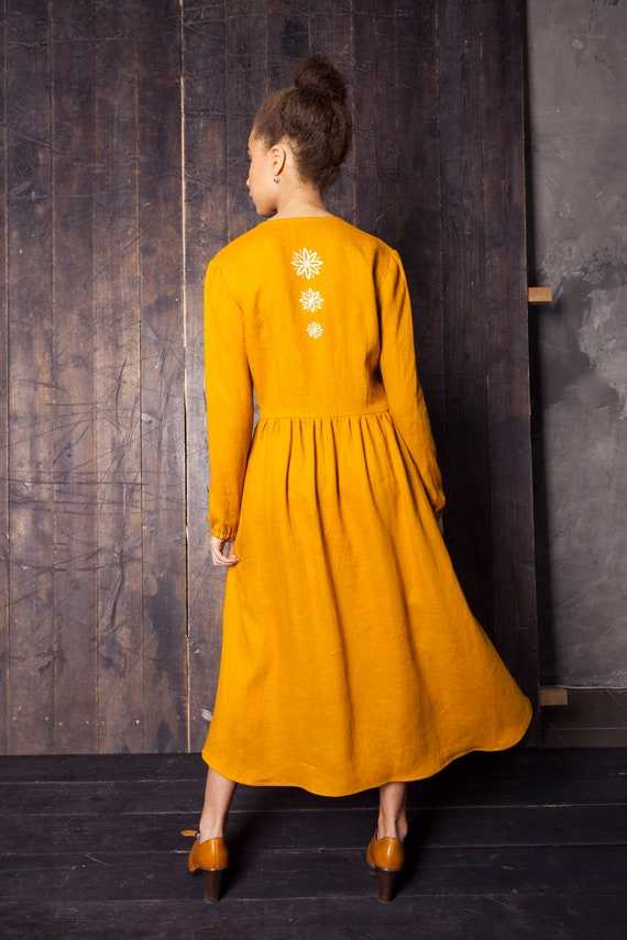 mustard yellow dress