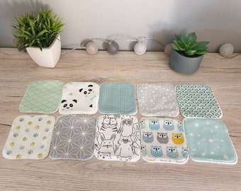 Lingettes lavables pour bébé coton lange x10