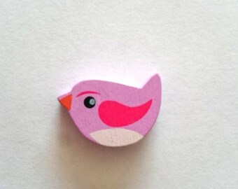 Bird purple wooden beads