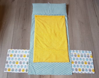 Tapis à langer nomade pliable.