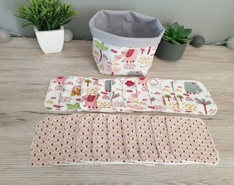 Lingettes lavables x20 avec panière